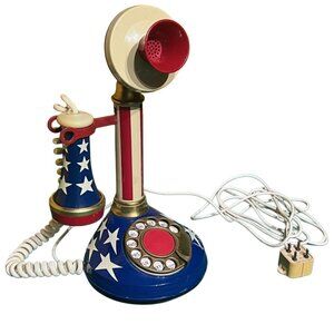 Rare Candlestick Vintage 1970's Bicentennial Rotary Phone Conversion Kit Model